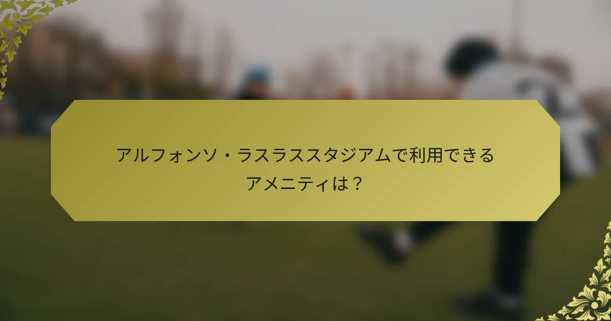 アルフォンソ・ラスラススタジアムで利用できるアメニティは？