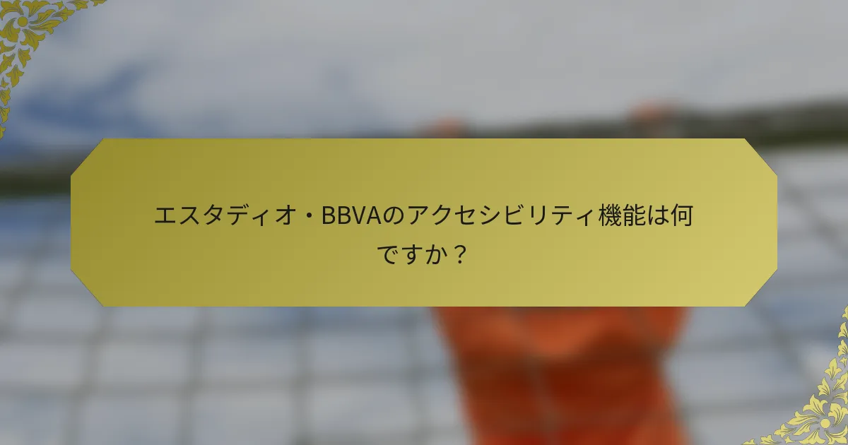 エスタディオ・BBVAのアクセシビリティ機能は何ですか？