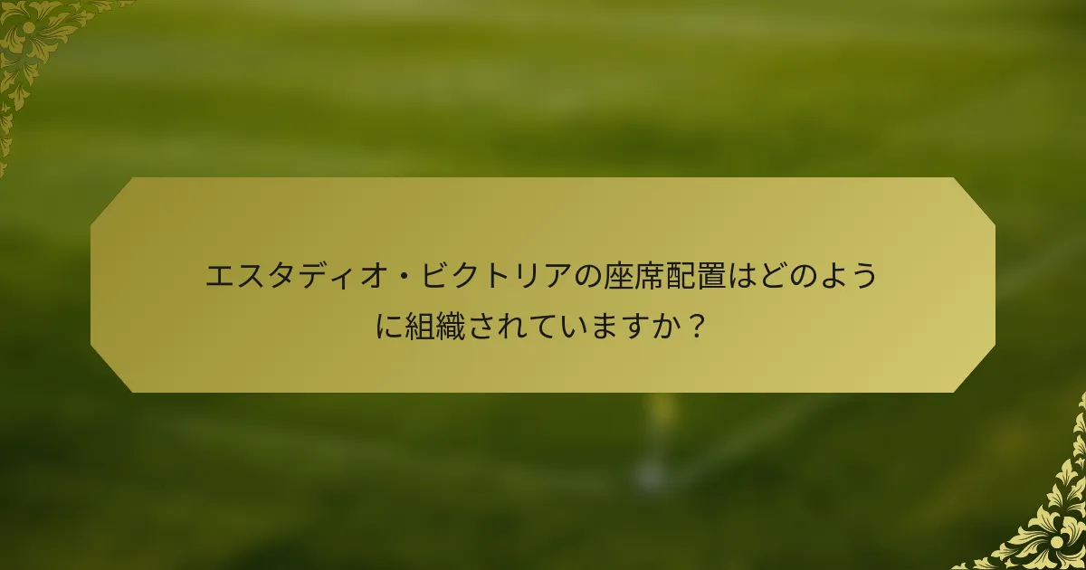 エスタディオ・ビクトリアの座席配置はどのように組織されていますか？
