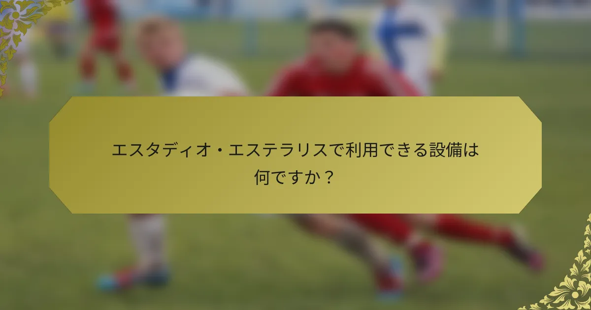 エスタディオ・エステラリスで利用できる設備は何ですか?