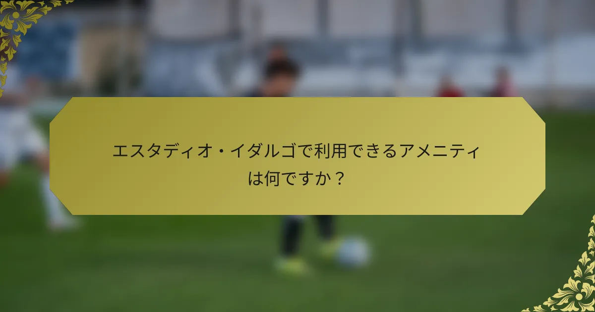 エスタディオ・イダルゴで利用できるアメニティは何ですか？