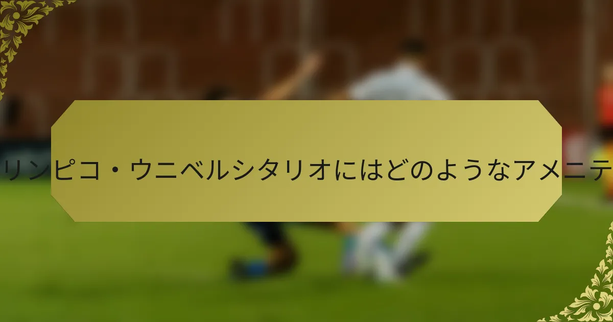 エスタディオ・オリンピコ・ウニベルシタリオにはどのようなアメニティがありますか？