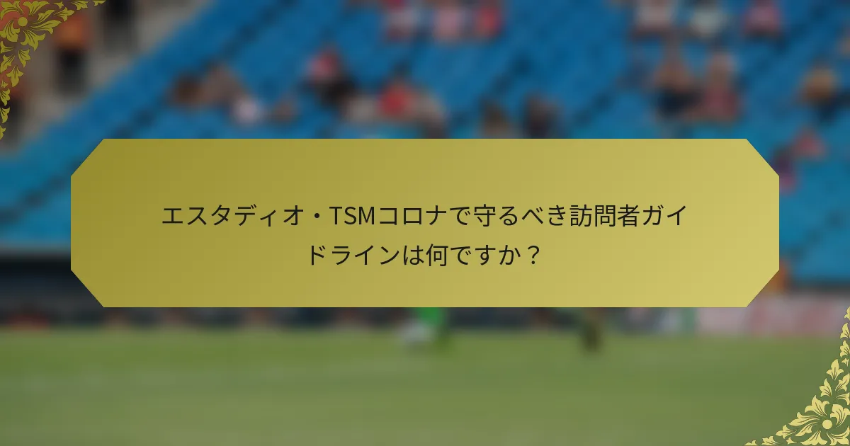 エスタディオ・TSMコロナで守るべき訪問者ガイドラインは何ですか？
