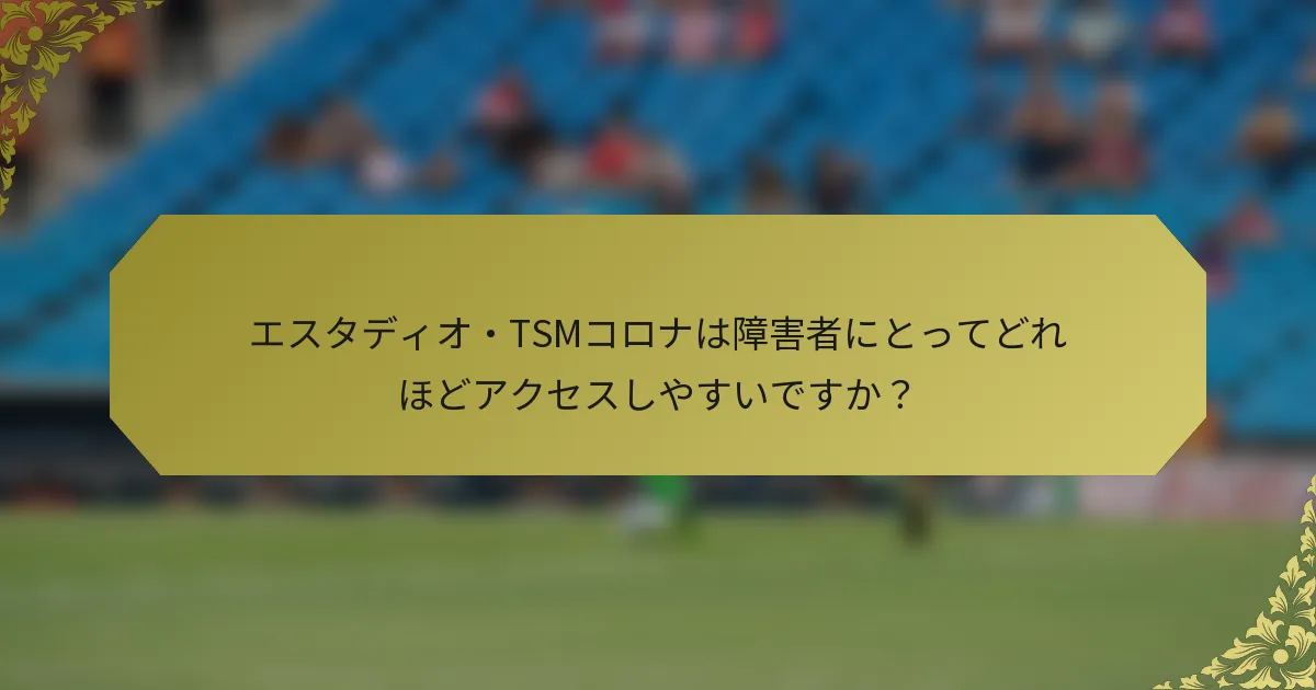 エスタディオ・TSMコロナは障害者にとってどれほどアクセスしやすいですか？