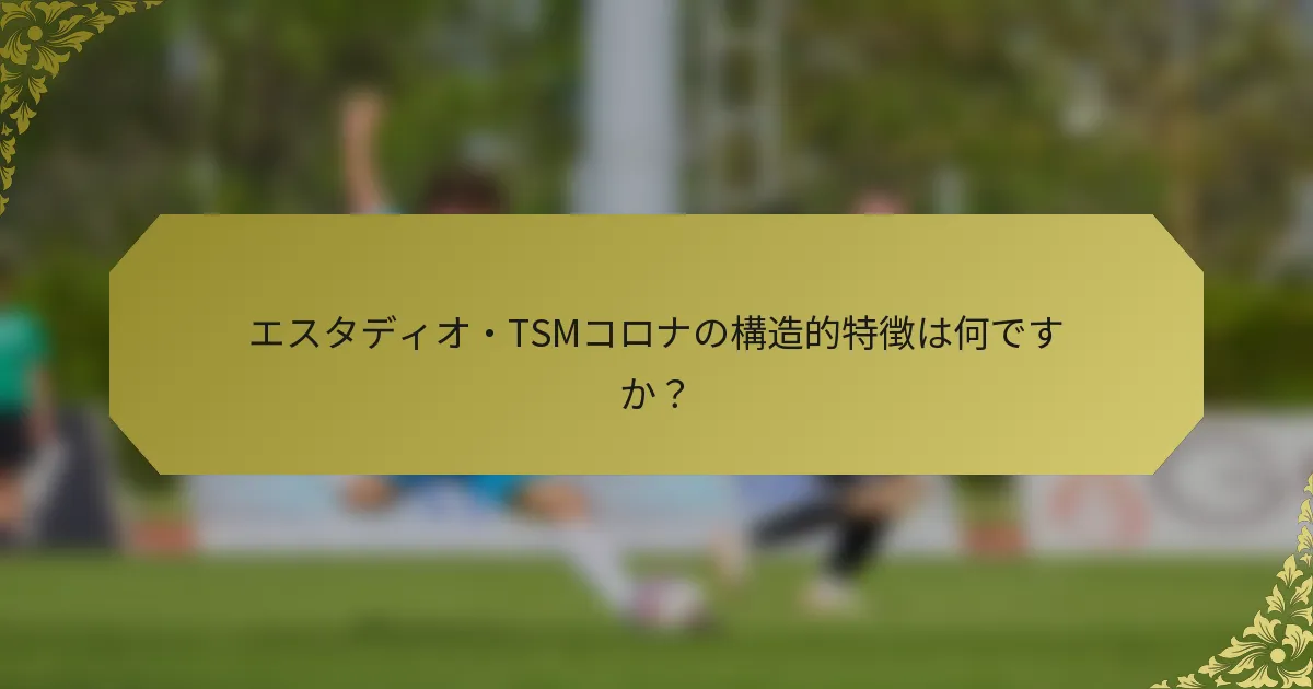 エスタディオ・TSMコロナの構造的特徴は何ですか？