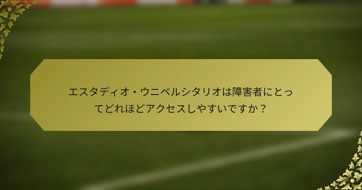 エスタディオ・ウニベルシタリオは障害者にとってどれほどアクセスしやすいですか？