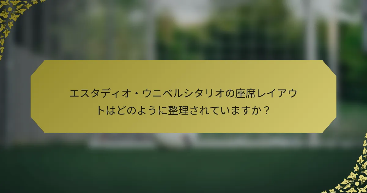 エスタディオ・ウニベルシタリオの座席レイアウトはどのように整理されていますか？